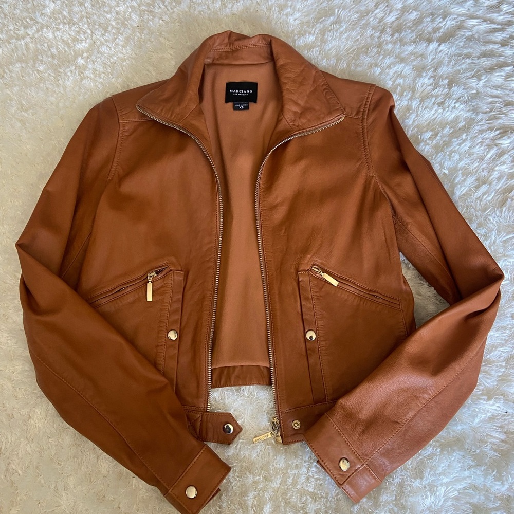Marciano Women's lamb skin Leather Moto Jacket
